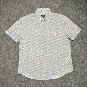 Bugatchi Shirt Men 2XL FloralPrint Button Up 8 Way Stretch OoohCotton Multicolor